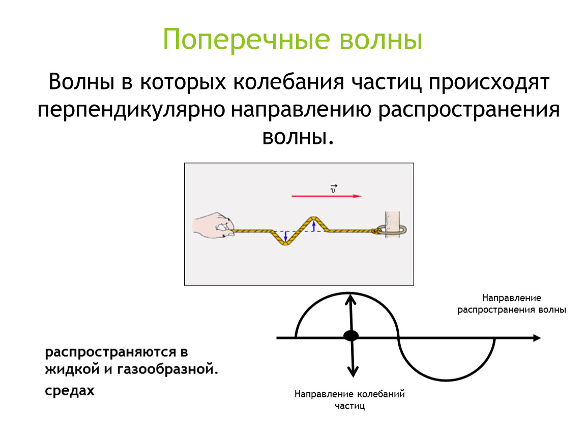 На рисунке стрелкой указано направление скорости частицы а в бегущей поперечной волне