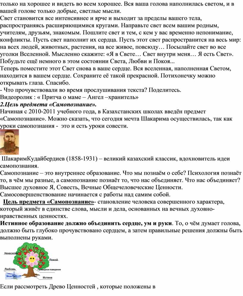 Вся ваша голова наполнилась светом, и в вашей голове только добрые, светлые мысли