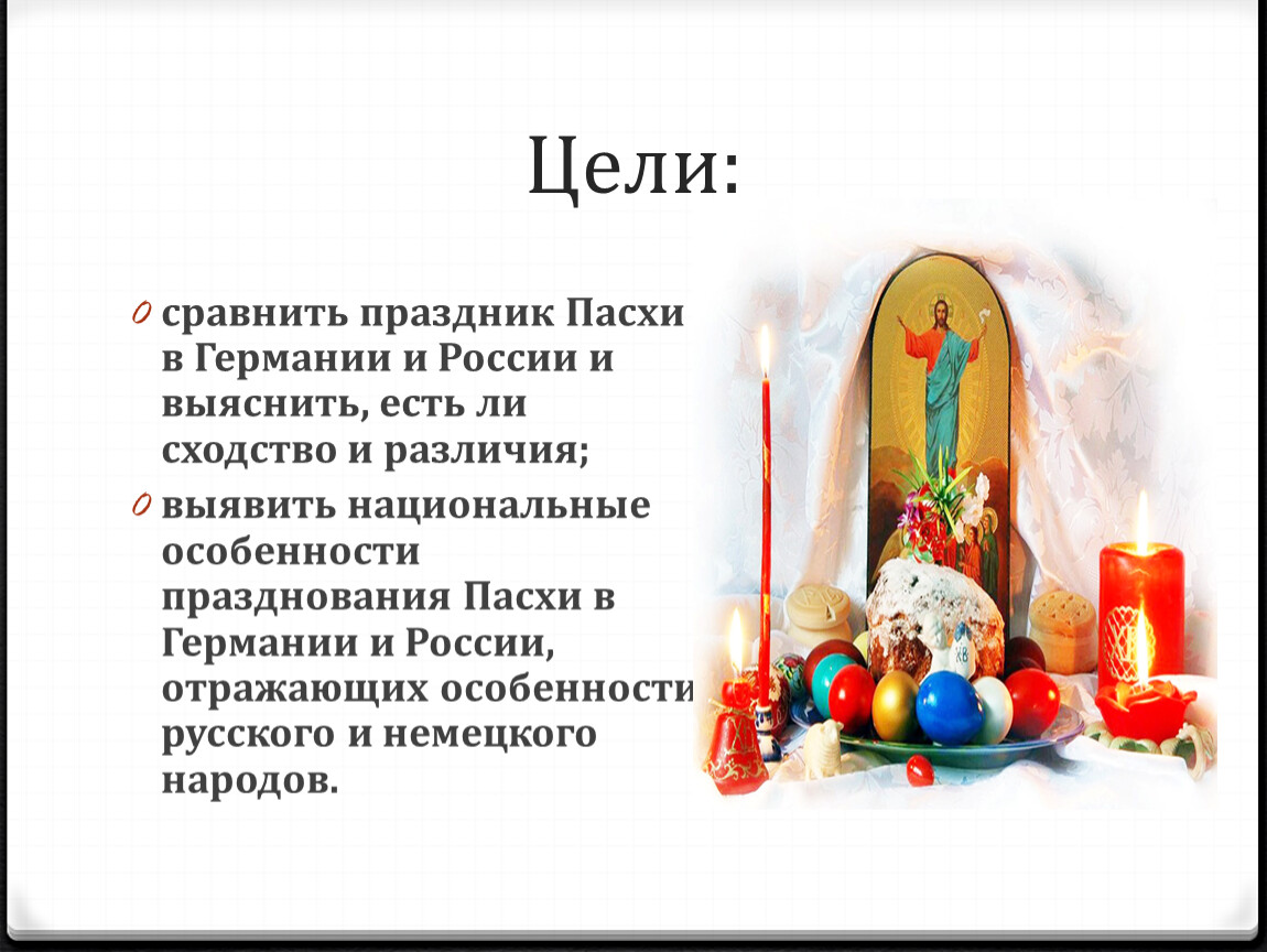 Почему разница в пасхах. Цель праздника Пасха. Празднование Пасхи в России. Праздник Пасха презентация.
