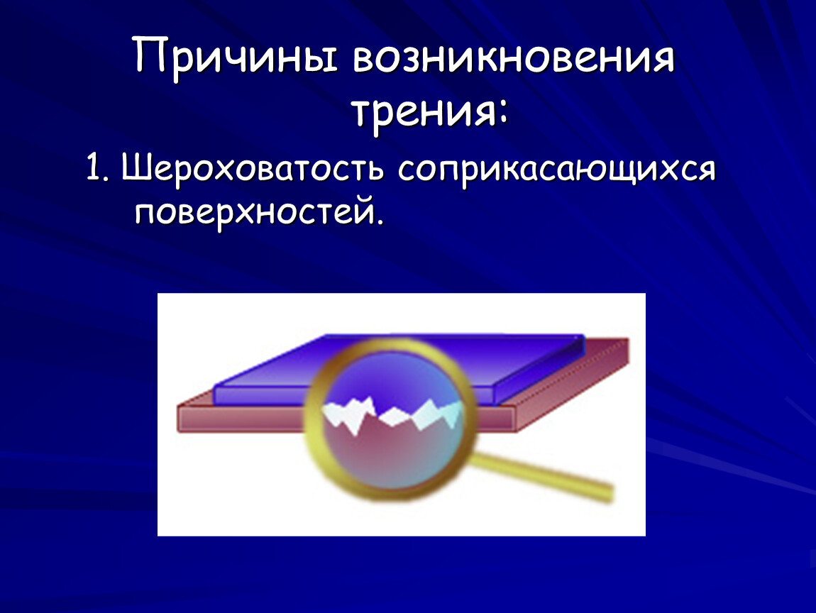 Трение 4. Причины возникновения трения. Причины возникновения силы трения. Причины силы трения. Условия возникновения силы трения.