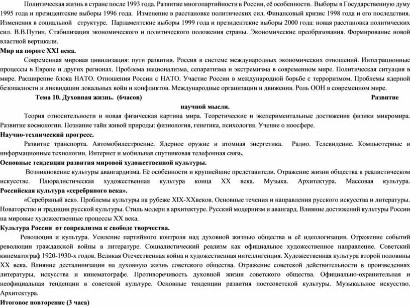 Политическая жизнь в стране после 1993 года