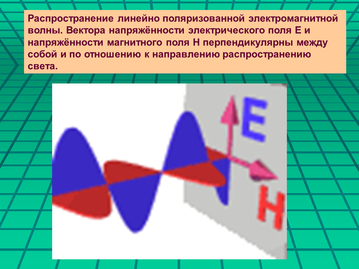 Распространение линейно поляризованной электромагнитной волны
