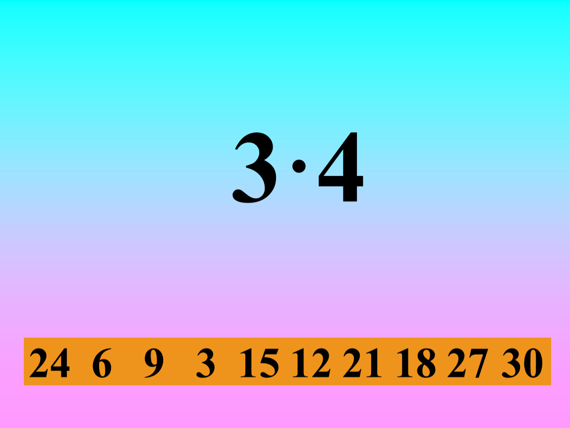 3·4 12 6 9 3 15 18 21 24 27 30