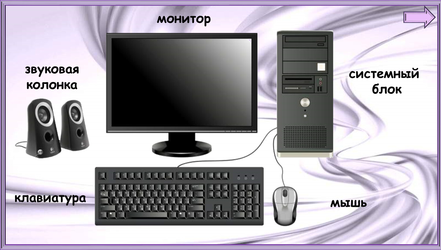 Компьютер монитор мышь клавиатура системный блок
