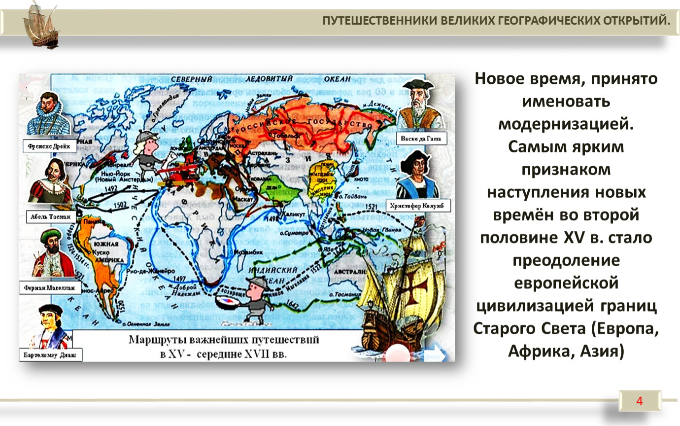 Карта важнейших русских географических открытий