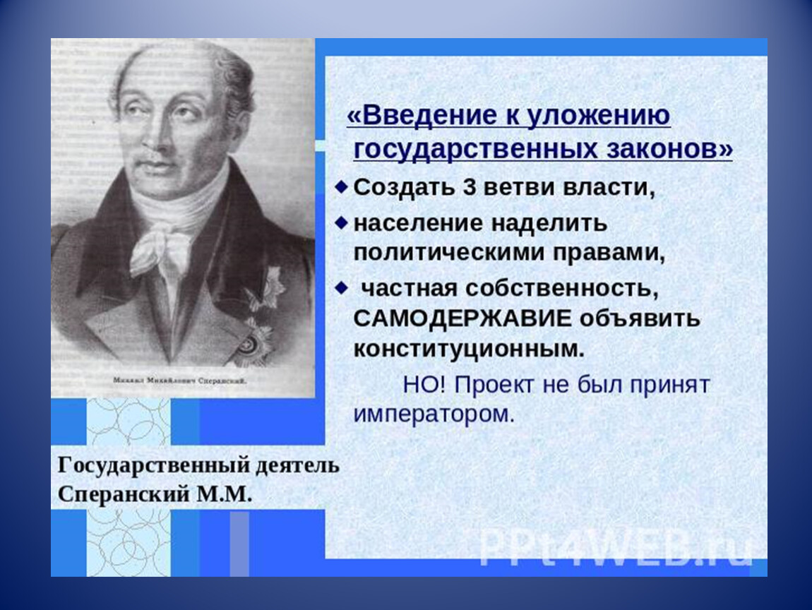 Государственный деятель автор конституционного проекта осуществил унификацию