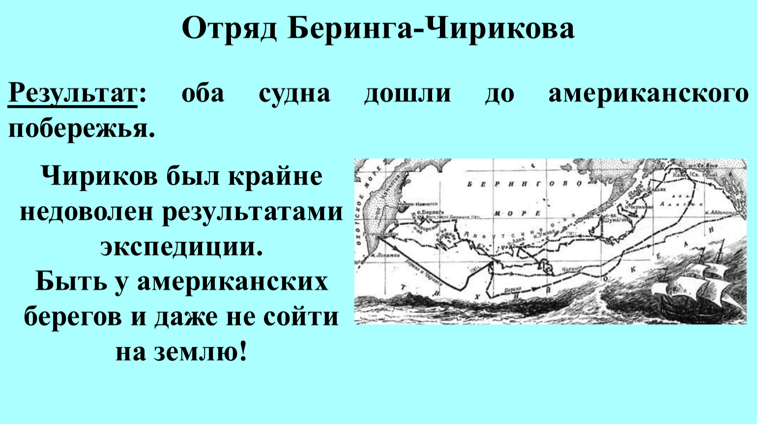 Экспедиция чирикова и беринга карта