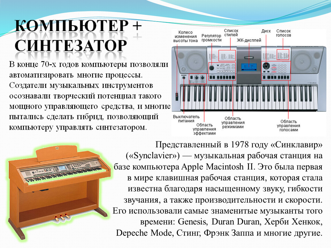 Презентация на тему синтезатор