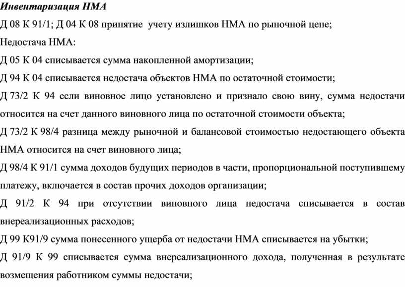 Бухгалтерский учет недостач при инвентаризации