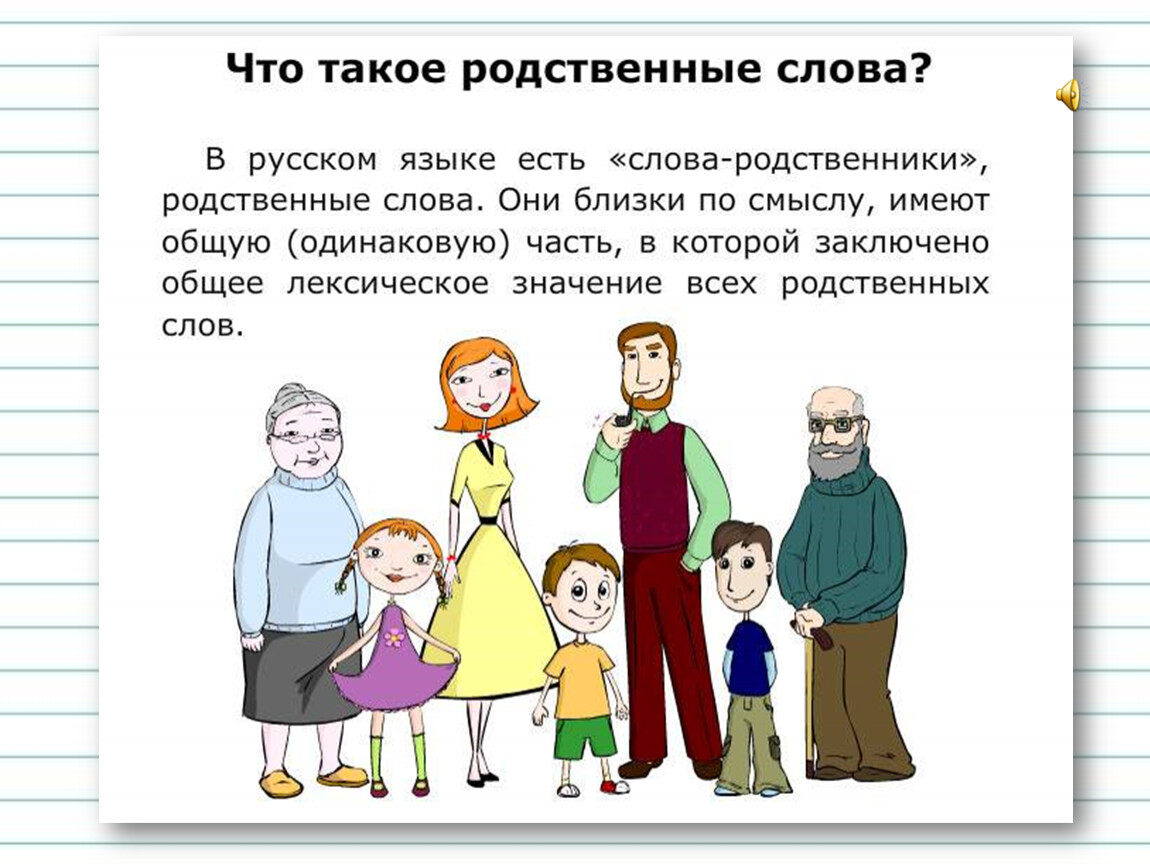 Родственные слова 1 класс презентация