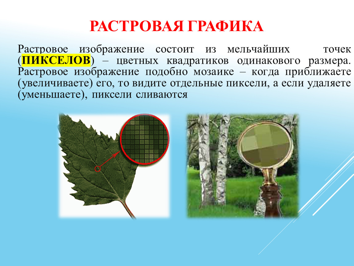 Растровое графическое изображение основано на использовании