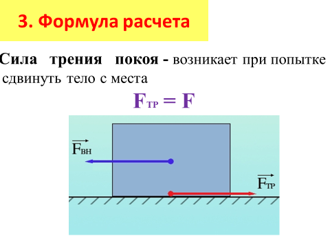 Трение формула