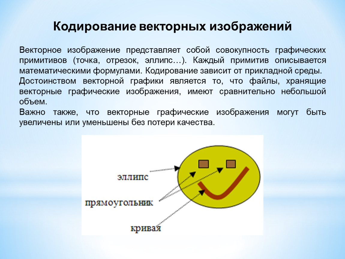 Какие виды изображений из перечисленных лучше кодировать в векторном формате график