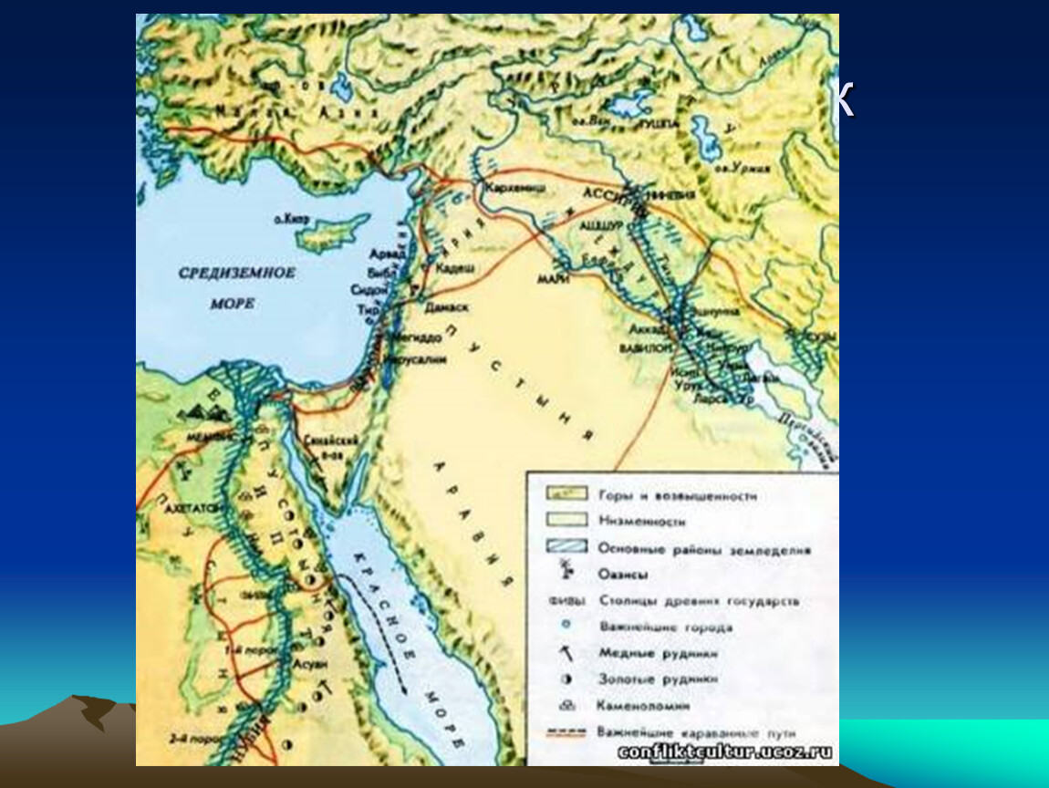 Карта древнего мира Египет и Междуречье