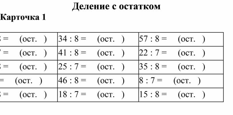 Деление с остатком (простые и логические примеры) - intmag24.ru