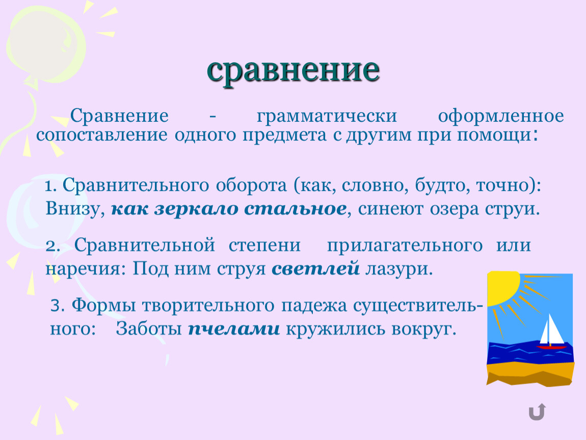 С помощью сравнения. Сравнение оформление. Сравнение в выразительной речи. Внизу как зеркало стальное синеют озера струи сравнительный оборот.