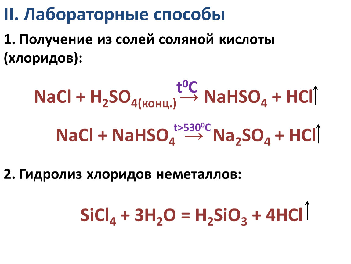 5 солей соляной кислоты