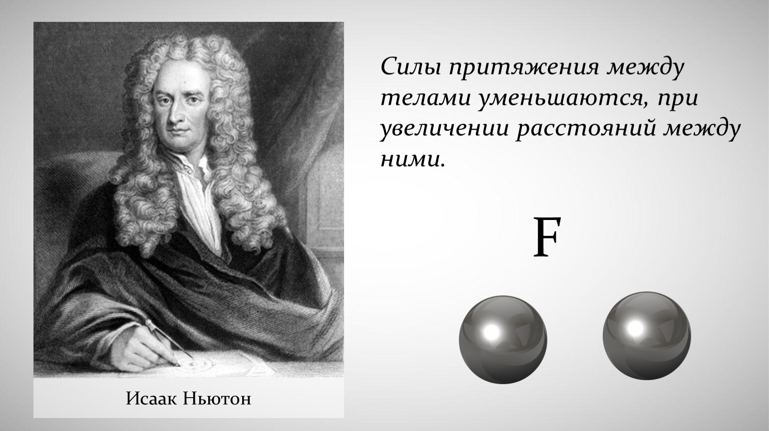 Исаак Ньютон сила притяжения