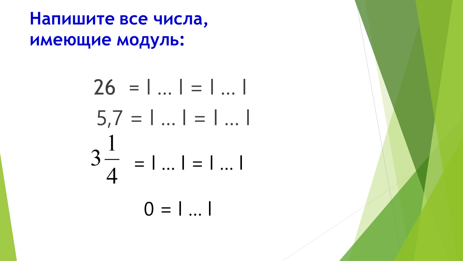 Проект на тему модуль числа 6 класс