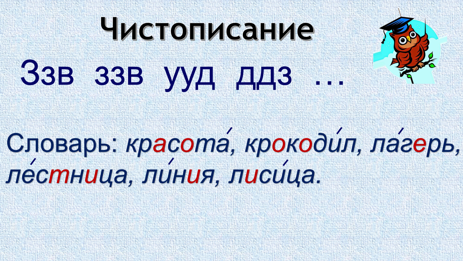 Минутка чистописания 2 класс