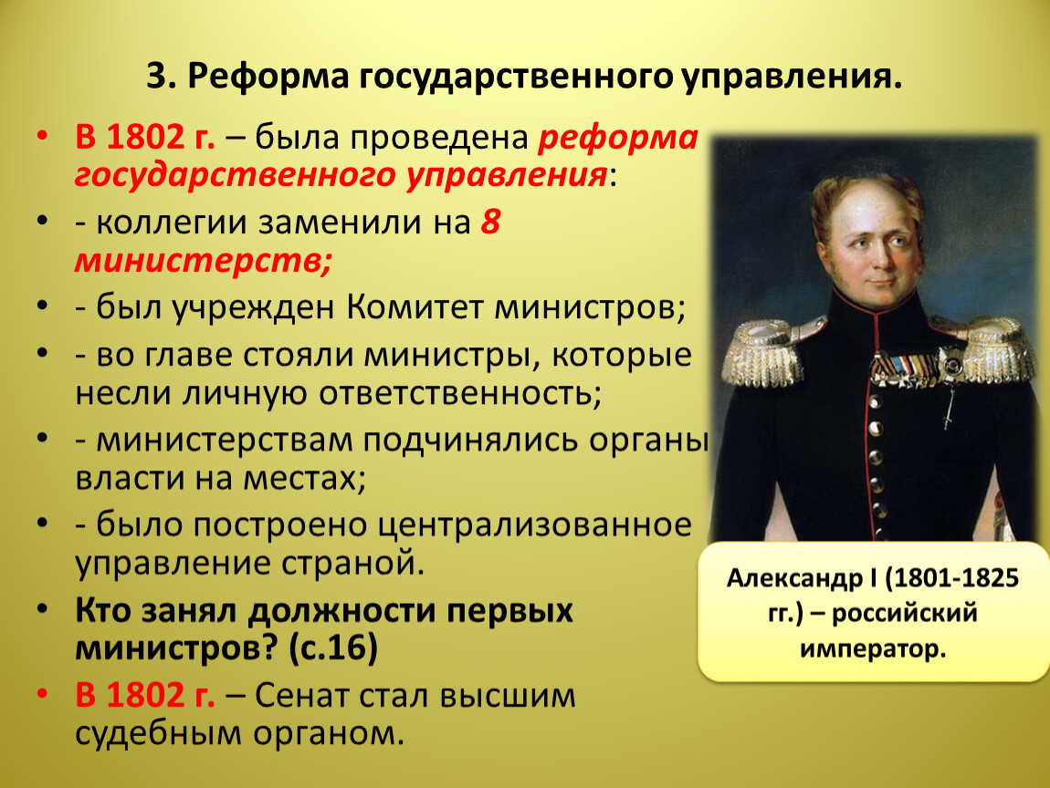 Александр 1 начало правления реформы сперанского 9 класс презентация