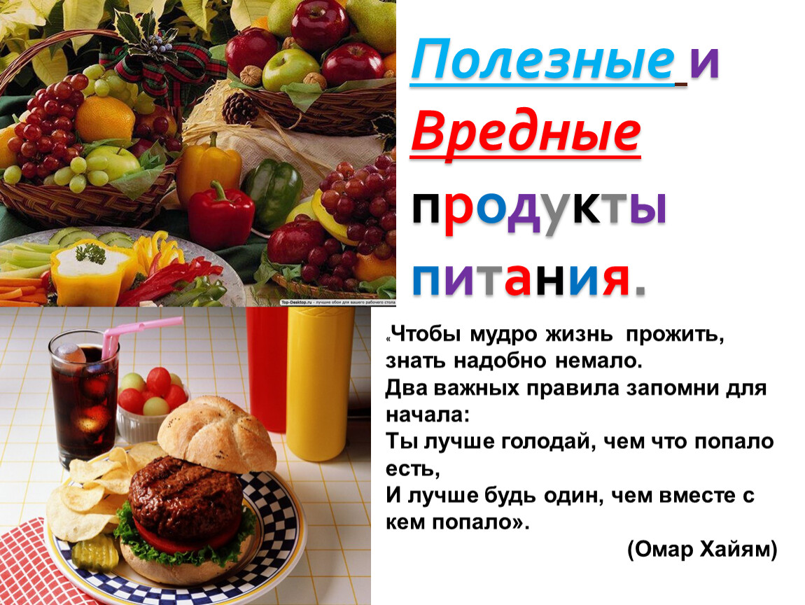 Презентация полезные продукты