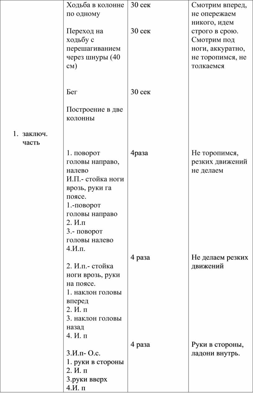 Технологическая карта физкультурного занятия в средней группе