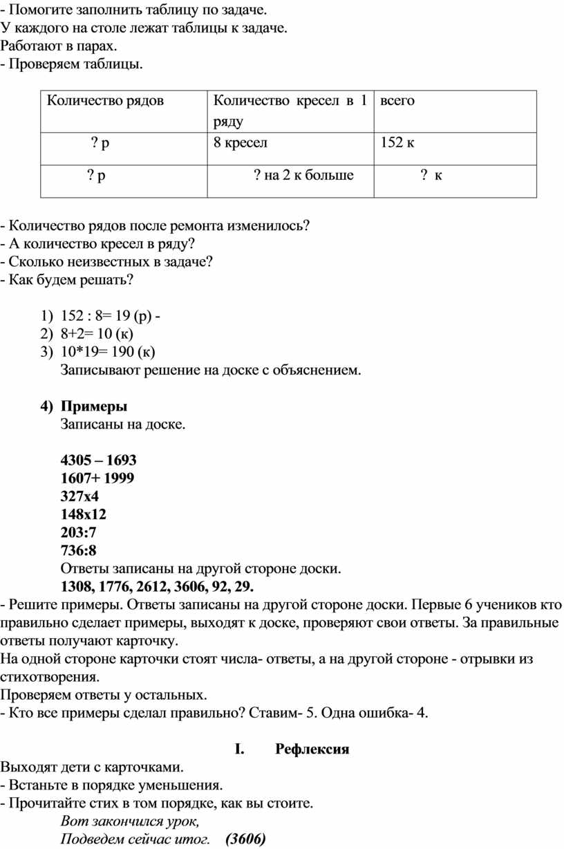 Количество кресел в одном ряду