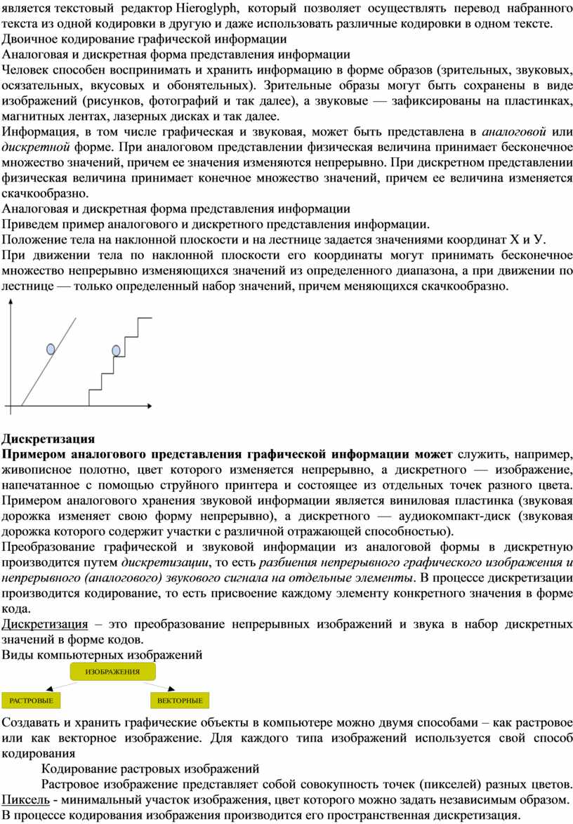 Практическое занятие 4. Дискретное (цифровое) представление текстовой,  графической, звуковой информации и видеоинформаци