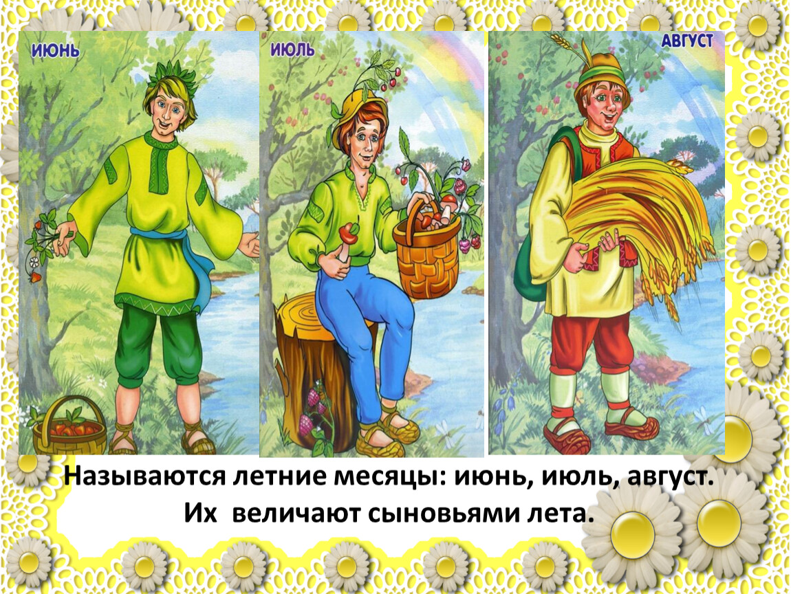 Июнь месяц в россии. Летние месяцы для детей. Летние месяцы картинки для детей. Месяц июнь. Картинки летние месяцы июнь июль август.
