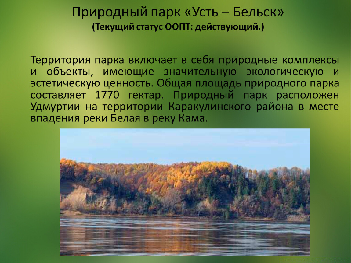 Погода в усть бельске на 3. Природный парк Усть-Бельск. Реки Удмуртии презентация. Природные достопримечательности Удмуртии презентация. Природа Удмуртии презентация.