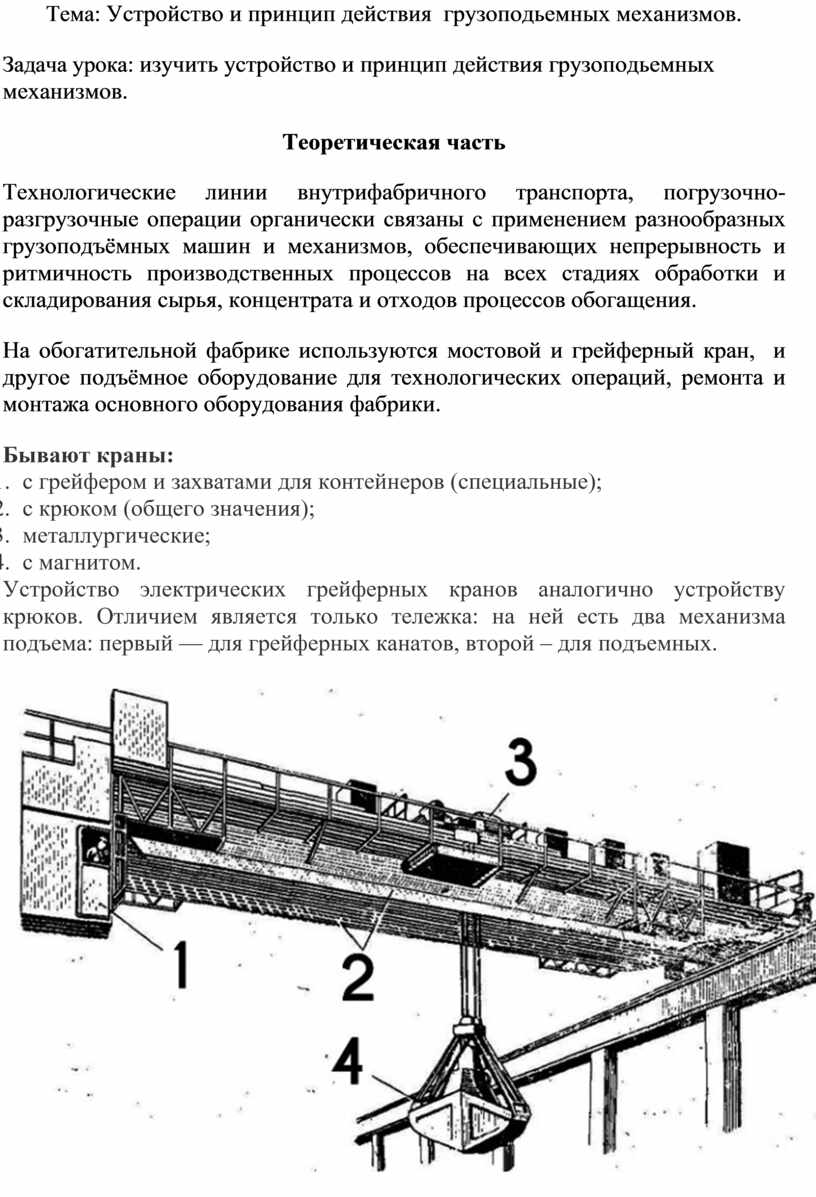 Устройство и принцип действия грузоподьемных механизмов