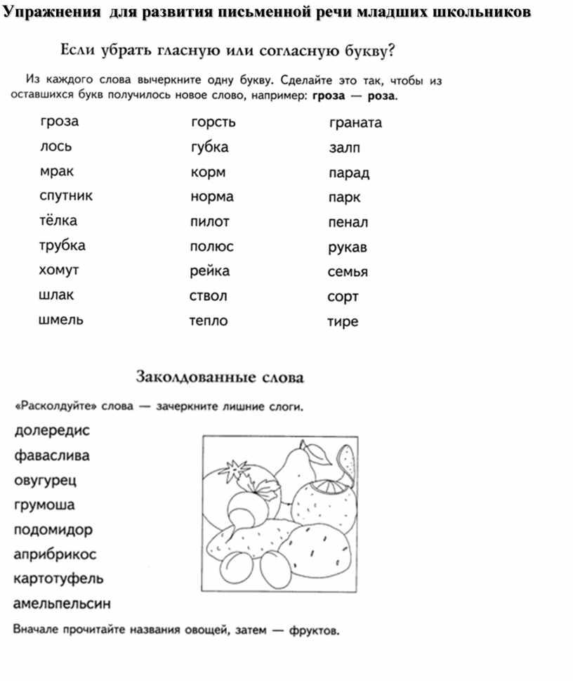 План конспект занятия по развитию речи в начальной школе