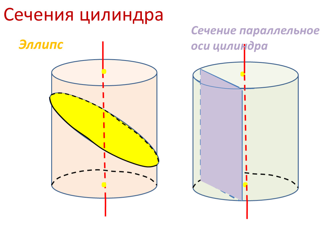 Длина сечения цилиндра