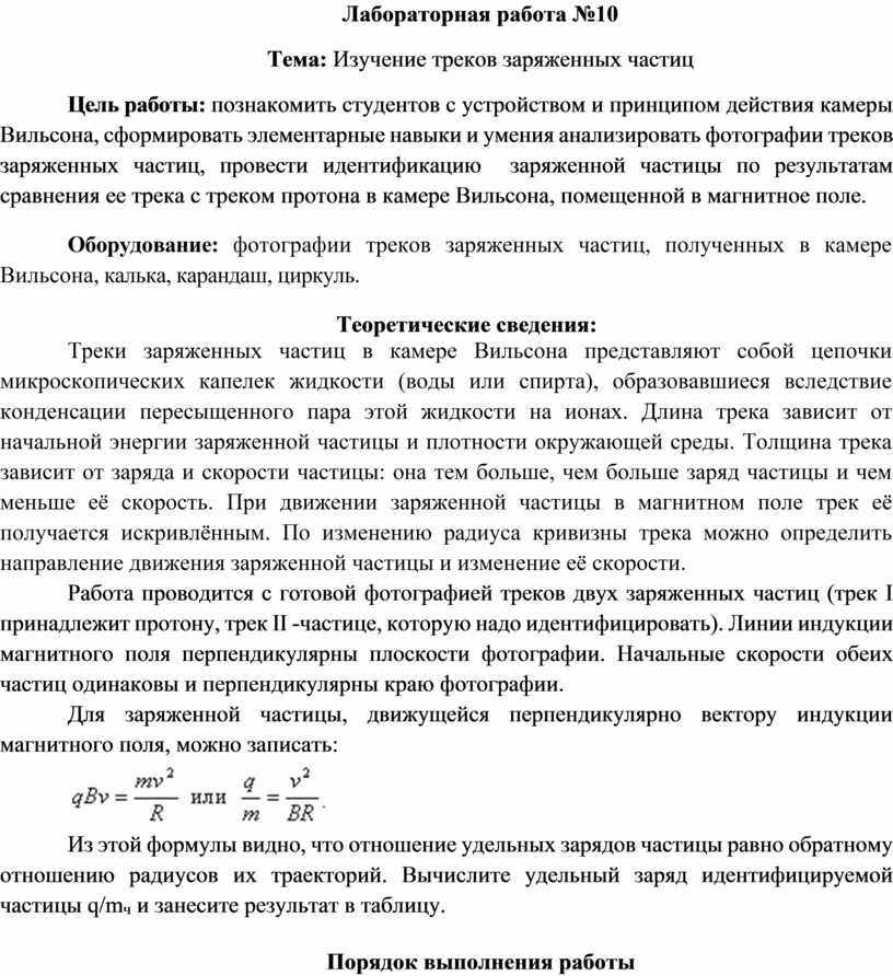 Фотографии треков заряженных частиц