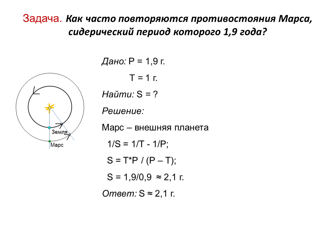 Звездный период обращения юпитера. Задачи по астрономии синодический период. Синодический и сидерический периоды обращения планет. Задачи на синодический и сидерический периоды. Задачи по астрономии на синодический и сидерический периоды.