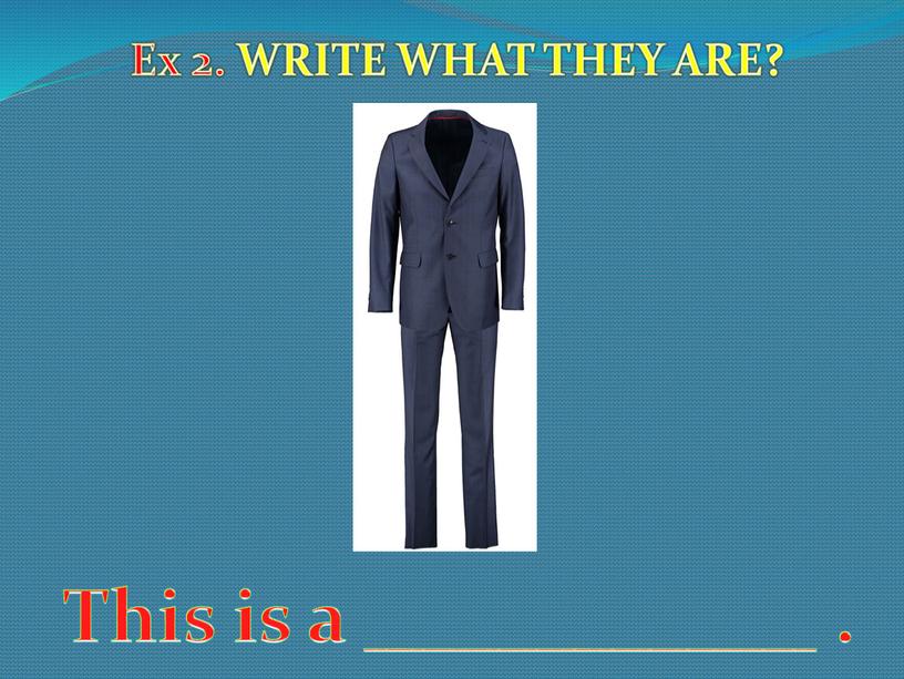 Ex 2. WRITE WHAT THEY ARE? This is a ____________