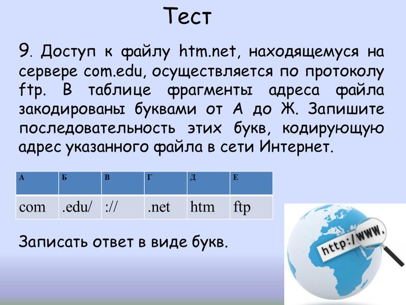 Тест 9. Доступ к файлу htm.net, находящемуся на сервере com