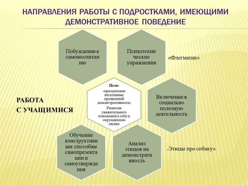 Направления работы с подростками, имеющими демонстративное поведение