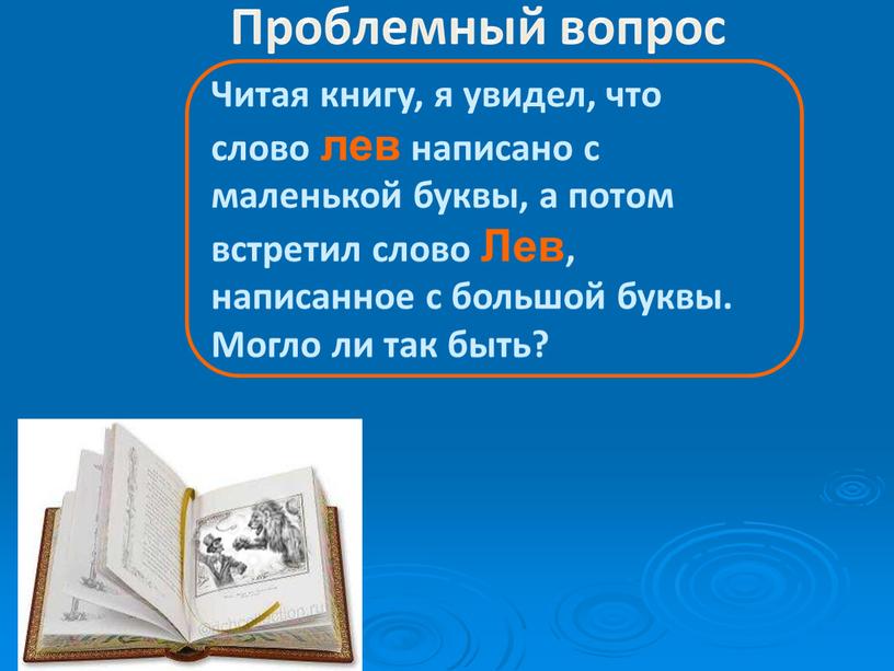 Читая книгу, я увидел, что слово лев написано с маленькой буквы, а потом встретил слово