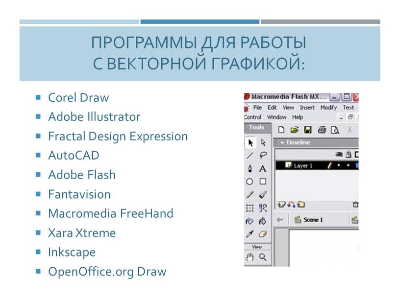 Программы для работы с векторной графикой: