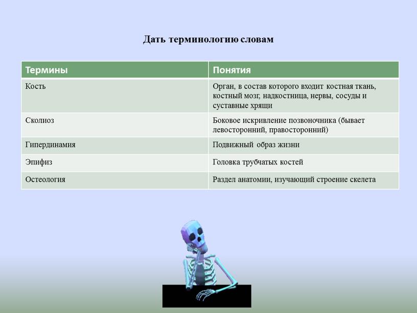 Дать терминологию словам Термины