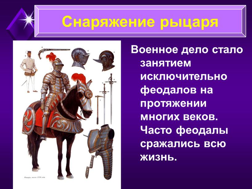 Военное дело стало занятием исключительно феодалов на протяжении многих веков