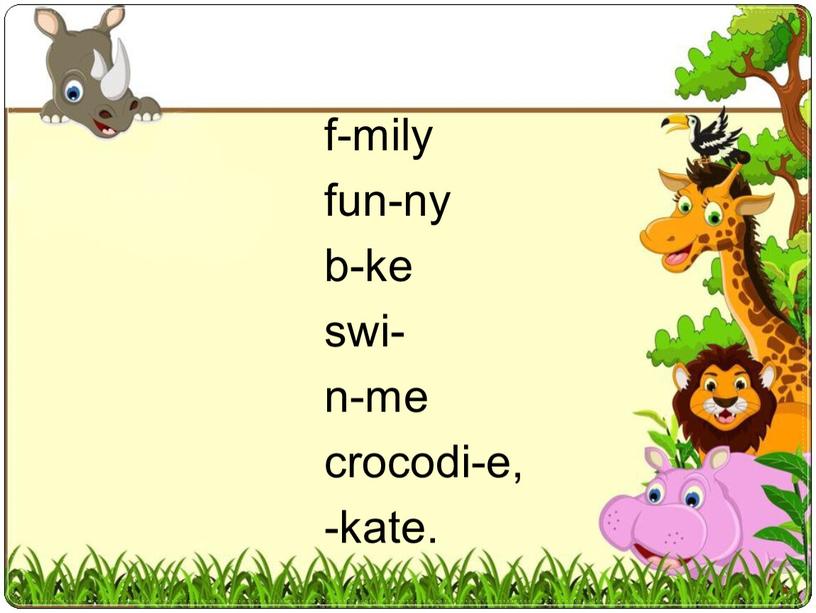 f-mily fun-ny b-ke swi- n-me crocodi-e, -kate.