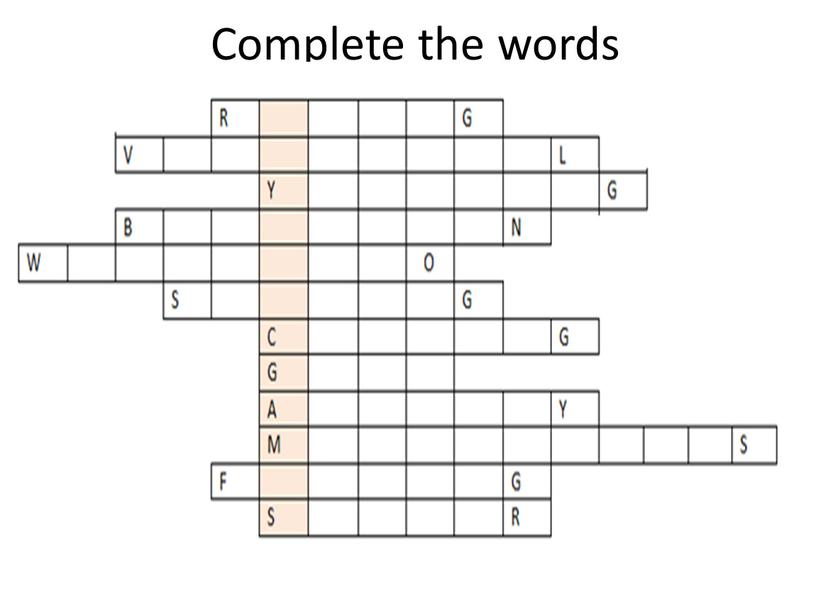 Complete the words