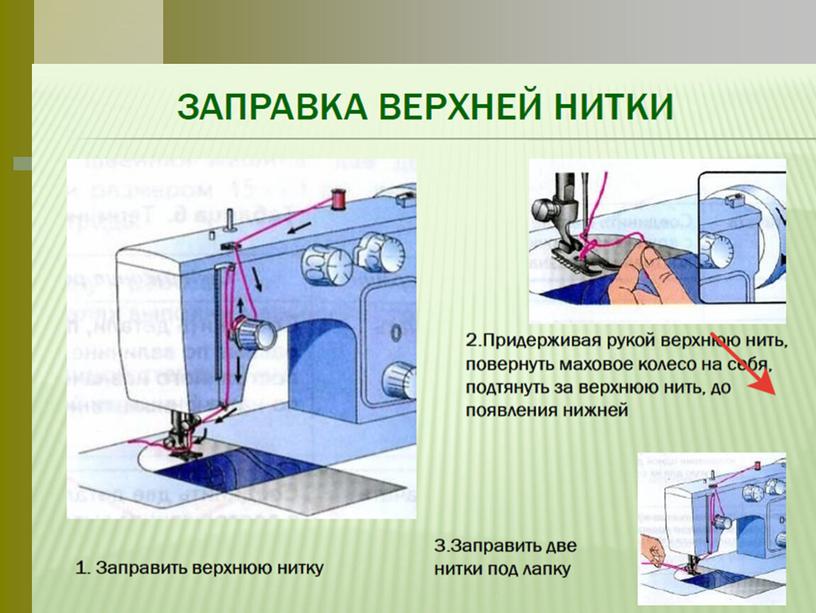 Презентация к уроку "Подготовка швейной машины к работе" (5 класс)