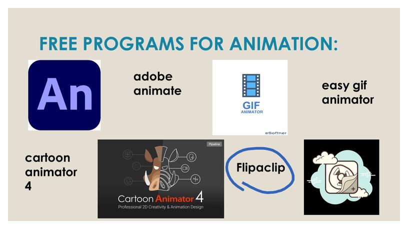 FREE PROGRAMS FOR ANIMATION: Flipaclip easy gif animator adobe animate cartoon animator 4