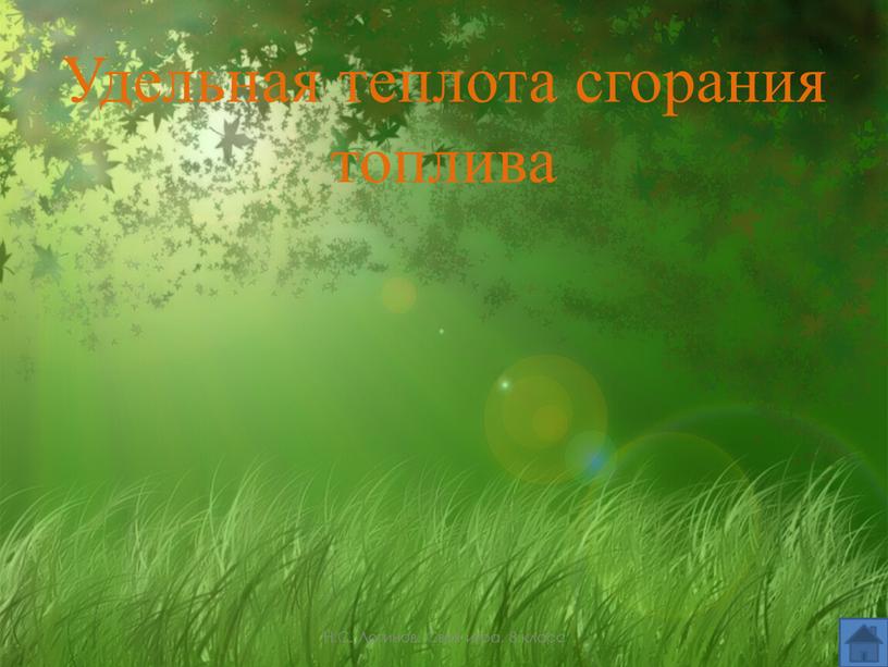 Удельная теплота сгорания топлива