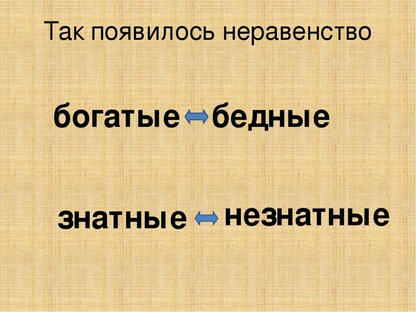 Презентация "Появление неравенства и знати"