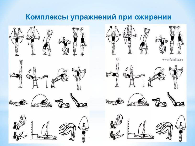 Комплексы упражнений при ожирении